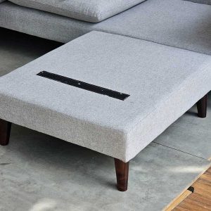 Sofa góc L 220x86cm nệm bọc vải chân gỗ SFL68023