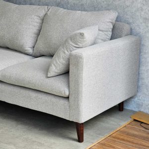 Sofa góc L 220x86cm nệm bọc vải chân gỗ SFL68023