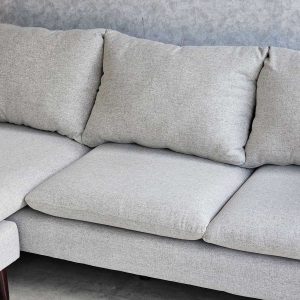 Sofa góc L 220x86cm nệm bọc vải chân gỗ SFL68023