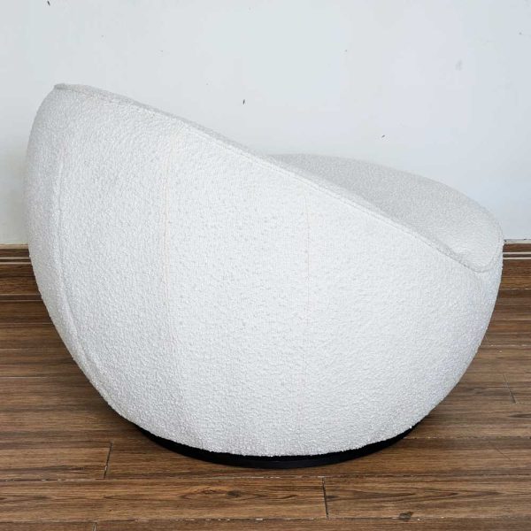Ghế sofa xoay ELEGA bọc vải BOUCLÉ trắng xám GSD68082