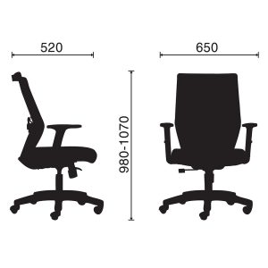 Ghế xoay văn phòng lưng lưới tay rời  HOM1083-03