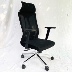 Ghế văn phòng có tựa đầu lưới màu đen MF155