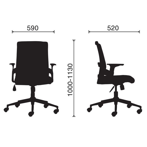 Ghế văn phòng chân xoay viền trắng HOM1086-01