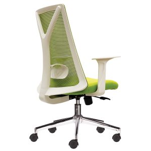 Ghế văn phòng chân xoay nệm xanh khung trắng HOM1087T-01