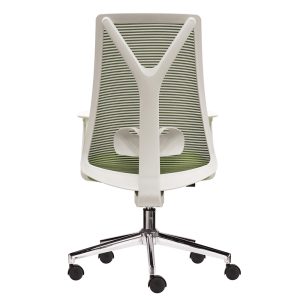 Ghế văn phòng chân xoay nệm xanh khung trắng HOM1087T-01