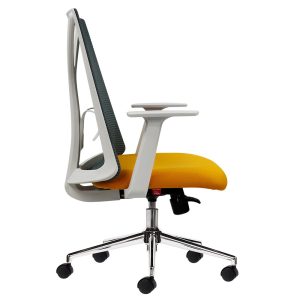 Ghế văn phòng chân xoay nệm xanh khung trắng HOM1087T-01