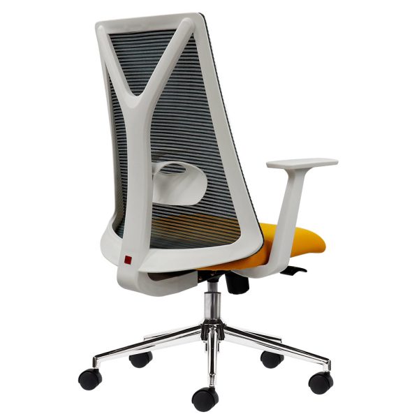 Ghế văn phòng chân xoay nệm xanh khung trắng HOM1087T-01