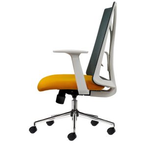 Ghế văn phòng chân xoay nệm xanh khung trắng HOM1087T-01