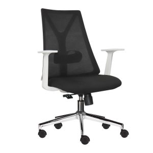Ghế văn phòng chân xoay nệm xanh khung trắng HOM1087T-01