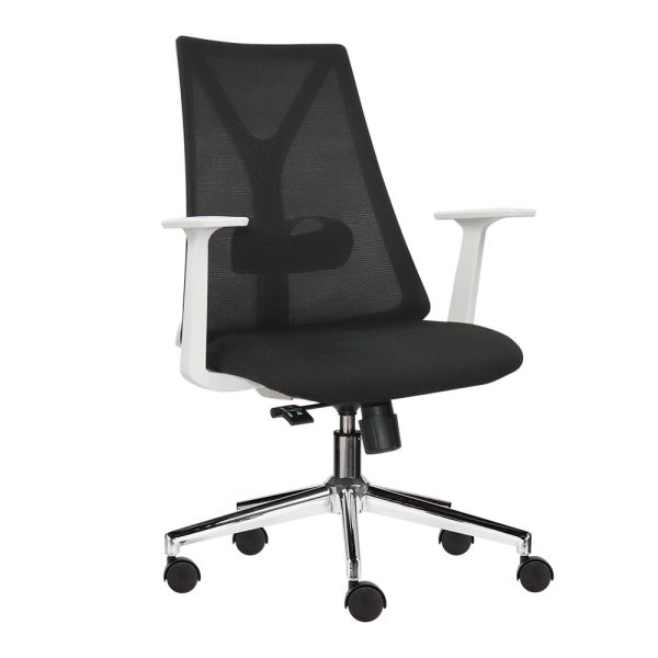 Ghế văn phòng chân xoay nệm xanh khung trắng HOM1087T-01