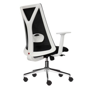 Ghế văn phòng chân xoay nệm xanh khung trắng HOM1087T-01