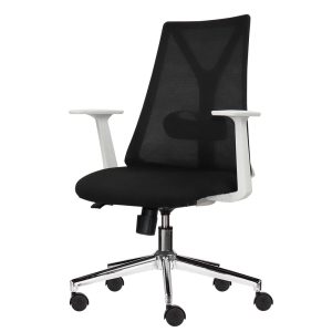 Ghế văn phòng chân xoay nệm xanh khung trắng HOM1087T-01