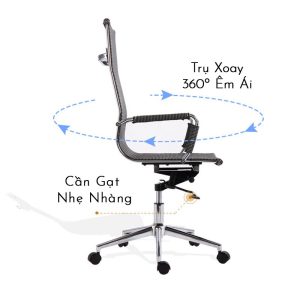 Ghế xoay lưng lưới màu đen, 1 cần điều khiển - HOM1007-04