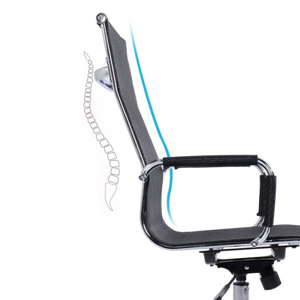 Ghế xoay lưng lưới màu đen, 1 cần điều khiển - HOM1007-04