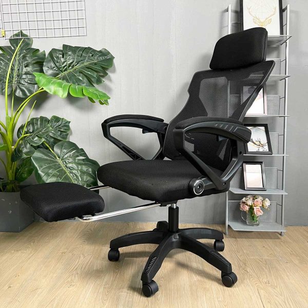 Ghế văn phòng ngả lưng có tựa đầu khung trắng GAK908T
