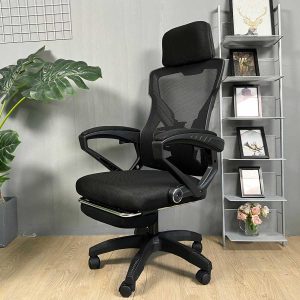 Ghế văn phòng ngả lưng có tựa đầu khung trắng GAK908T