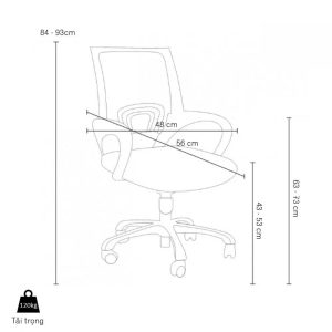 Ghế xoay nhân viên lưng lưới MFA84A