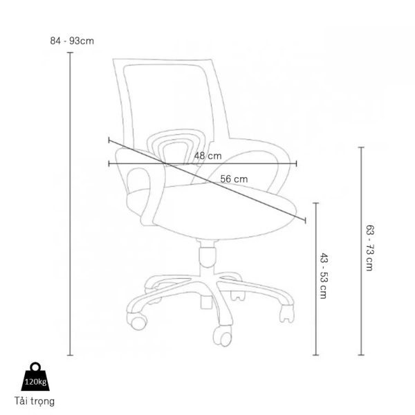 Ghế xoay nhân viên lưng lưới MFA84A