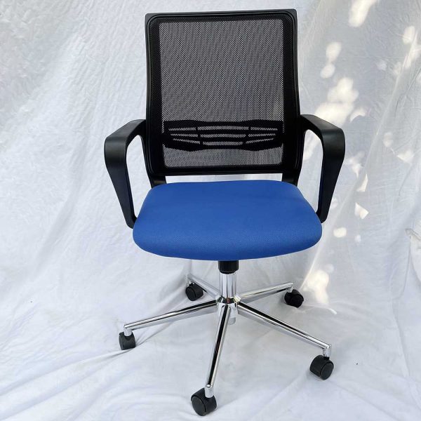 Ghế xoay văn phòng lưng lưới nệm xanh HOM1016-01