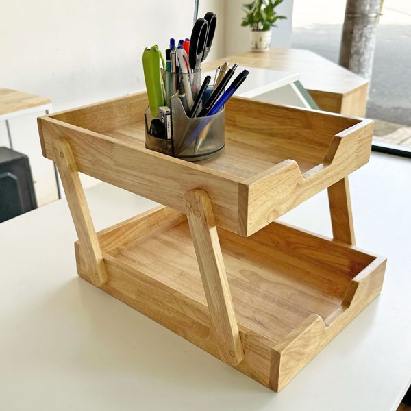 Khay đựng hồ sơ văn phòng bằng gỗ tự nhiên PKVP001