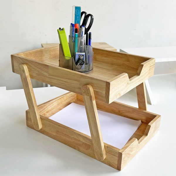 Khay đựng hồ sơ văn phòng bằng gỗ tự nhiên PKVP001