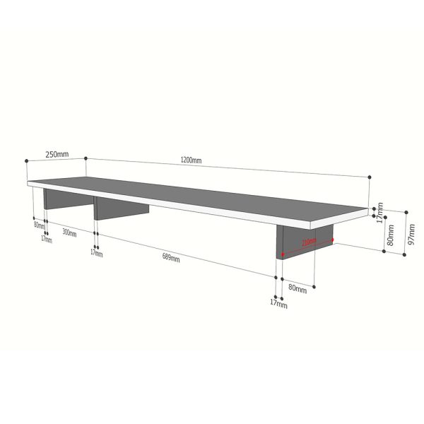 Kệ để màn hình gỗ tràm màu tự nhiên MS68010