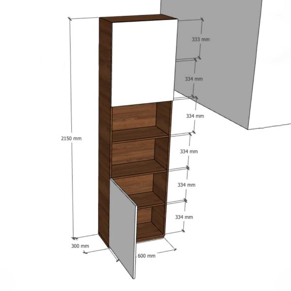 Tủ hồ sơ 2 cánh 60x30x220cm gỗ cao su THS68068