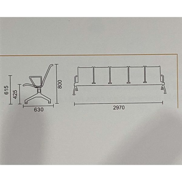 Ghế băng chờ 5 chỗ ngồi sắt xi MFE05