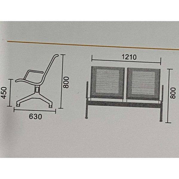 Ghế băng chờ 2 chỗ ngồi sắt xi MFE02