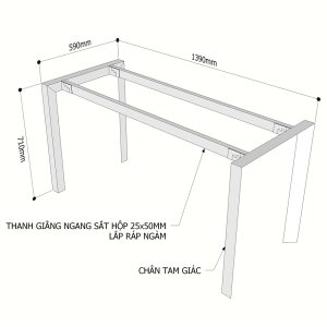 Kích thước Chân bàn sắt lắp ráp