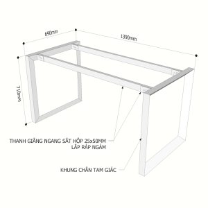 Kích thước chân sắt tam giác