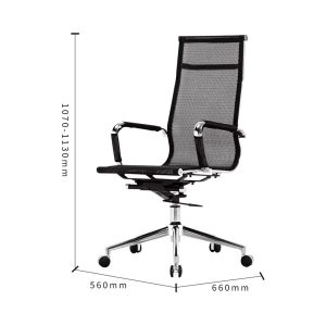 Ghế xoay lưng lưới màu đen, 1 cần điều khiển - HOM1007-04