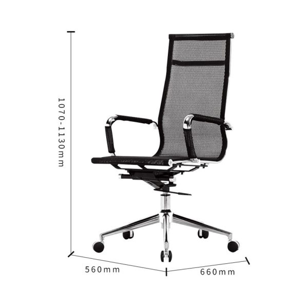 Ghế xoay lưng lưới màu đen, 1 cần điều khiển - HOM1007-04