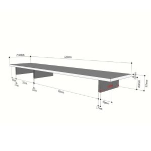 Kệ để màn hình gỗ cao su tự nhiên MS68011