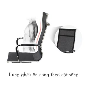 Ghế lưới chân quỳ lưng cao hiện đại
