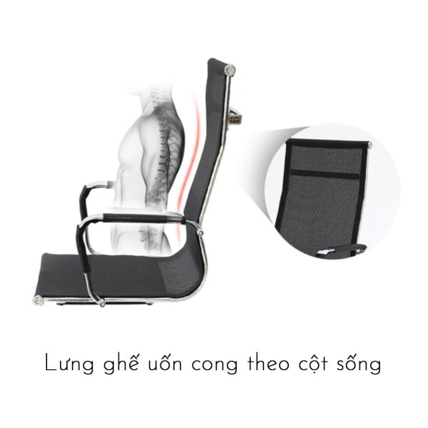 Ghế lưới chân quỳ lưng cao hiện đại