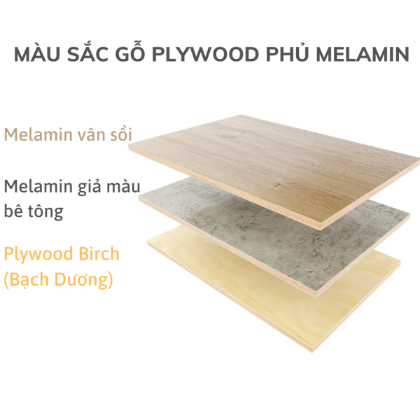 màu sắc gỗ plywood phủ melamin