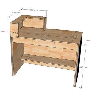 Quầy lễ tân 120x60x82cm gỗ cao su  BLT68021