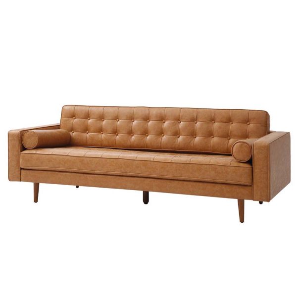 Sofa băng 220x82cm Loveseat 06 nệm nâu sang trọng SFB68046