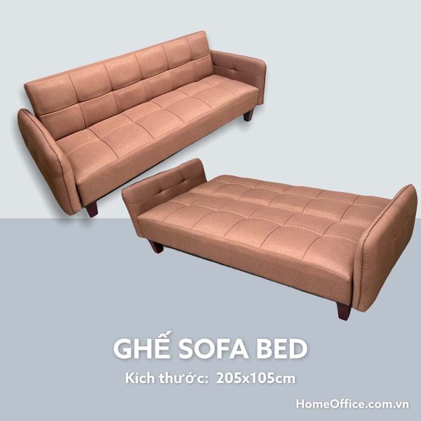 Sofa giường, sofa bed vải màu cafe đậm BNS1802