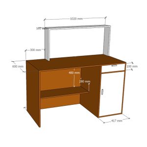 Quầy lễ tân có ngăn tủ gỗ cao su BLT68023