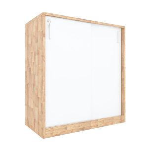 Kệ hồ sơ 2 tầng cửa mở gỗ cao su 80x40x87cm THS68023