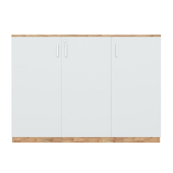 Tủ hồ sơ 2 tầng cửa kéo gỗ cao su 120x40x87cm THS68027