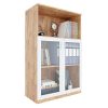 Tủ hồ sơ gỗ cao su cao 3 tầng cửa lùa THS68029