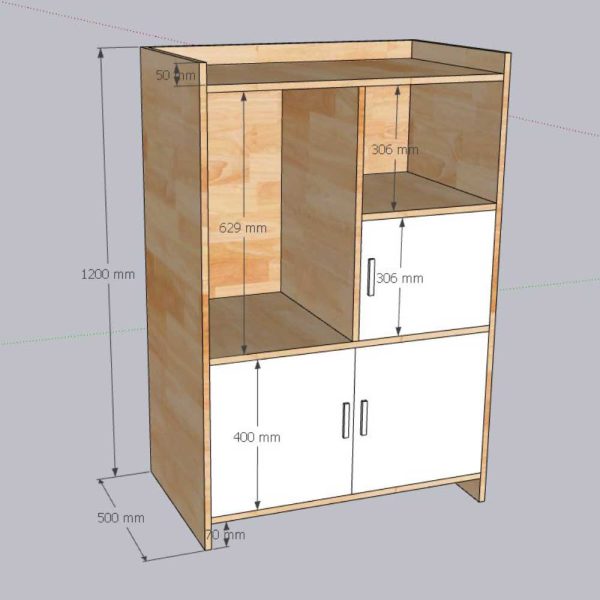 Tủ để đồ 80x50x120cm gỗ cao su KTB68169