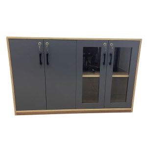 Tủ hồ sơ thấp 4 cánh có khóa 120x40x75cm gỗ plywood THS68067