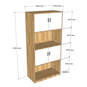 Tủ hồ sơ 2 hộc tủ gỗ cao su THS68050