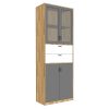 Tủ hồ sơ  cửa kính có hộc kéo 80x40x220cm gỗ tự nhiên THS68061