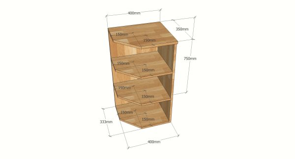 TBT001 - Module tủ bếp trên hệ mở (40x35x75cm)