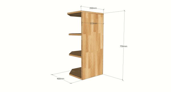 TBT001 - Module tủ bếp trên hệ mở (40x35x75cm)